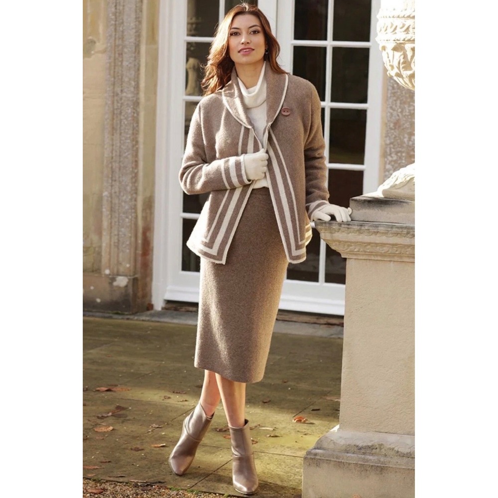 Betty Betty Firenze Italy Wool Blend Asymmetrical Button Cardigan Sweater Small